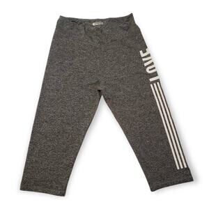 Love Fit by Reflex Gray & White Workout / Yoga Cropped Leggings - Size 1XL